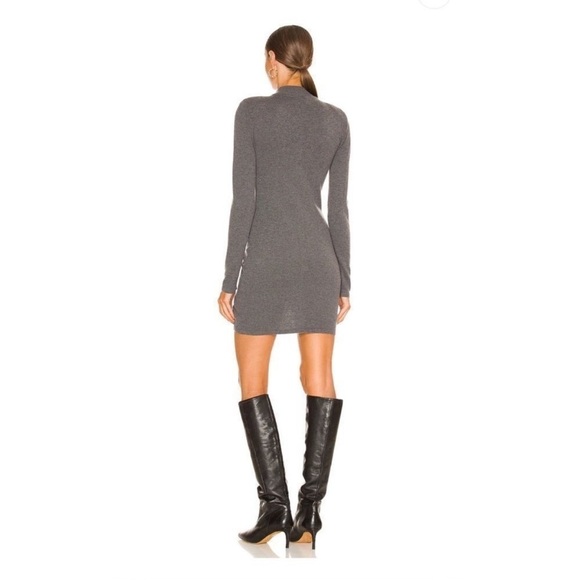Ronny Kobo x Free People Macall Gray Knit Adjustable Ruched Sweater Mini Dress - Picture 6 of 16